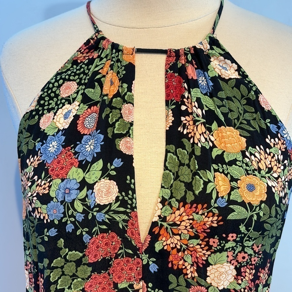 Zara floral skinny strap flowy dress size large - Picture 8 of 9